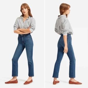 Everlane the authentic stretch slim bootcut blue jeans
